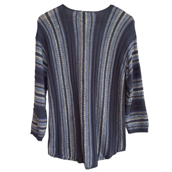 Tribekka 44 Striped Long Sleeve Tie Neck Sweater NEW - Picture 2 of 5